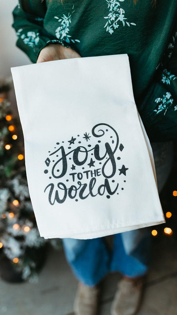 JOY TO THE WORLD TEA TOWEL